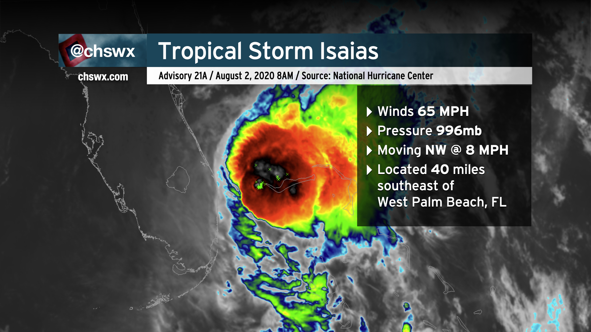 Isaias: Tropical storm warning, storm surge watch, flash flood watch in ...